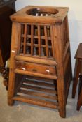 ORIENTAL HARDWOOD PLANT STAND, HEIGHT APPROX 90CM