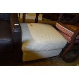 UPHOLSTERED FOOT STOOL WITH INTERIOR STORAGE, WIDTH APPROX 62CM