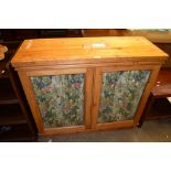 GLASS FRONTED PINE CABINET, WIDTH APPROX 108CM