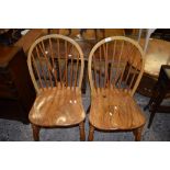 PAIR OF STICK BACK KITCHEN CHAIRS, HEIGHT APPROX 87CM