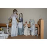 GROUP OF FOUR LLADRO FIGURES OF YOUNG GIRLS