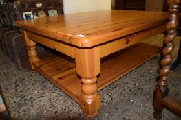 LARGE MODERN WAXED PINE COFFEE TABLE, APPROX 122CM X 90CM