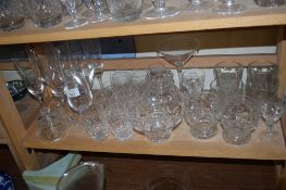 CUT GLASS WINE GLASSES ETC