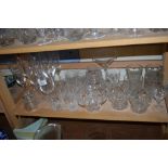 CUT GLASS WINE GLASSES ETC