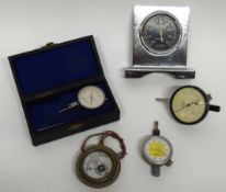 Box containing a number of different car instruments and pressure gauges