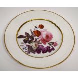 Coalport felspar plate finely decorated with a floral spray, the reverse with Coalport Society of