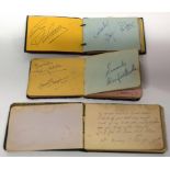 Group of three small autograph books, two of theatrical interest including Lulu, Tommy Trinder,
