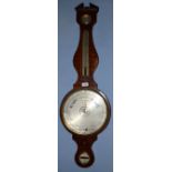 19th century mahogany cased wall barometer, retailed by Banelli of London, 105cm high