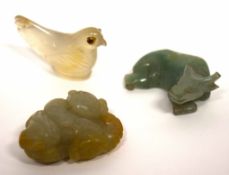 Group of three jadeite animals