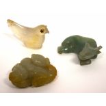 Group of three jadeite animals