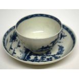 18th century Worcester porcelain tea bowl and saucer with the cannonball pattern