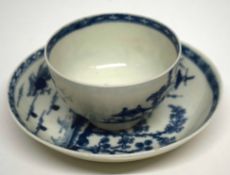 18th century Worcester porcelain tea bowl and saucer with the cannonball pattern