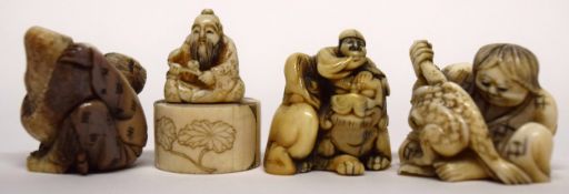 Group of four netsuke