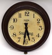 Smith"s 8-day sterling wall clock in Bakelite surround