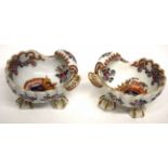 Pair of Chinese export armorial style salts manufactured by Samson (2)