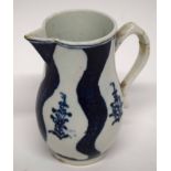 18th century Lowestoft porcelain sparrowbeak jug decorated in the Robert Brown pattern (handle a/f),