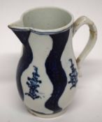 18th century Lowestoft porcelain sparrowbeak jug decorated in the Robert Brown pattern (handle a/f),