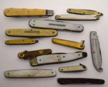 Quantity of penknives mainly with bone or mother of pearl handles