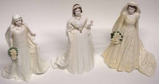 Coalport model of The Queen Mother together with a model of Queen Victoria and The Queen (3),