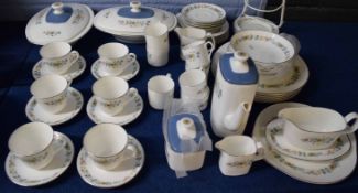 Royal Doulton tea set and dinner set in the Pastorale pattern, comprising dinner plates, bowls, side