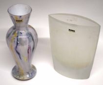 Two Swedish vases, both labelled "Boda"