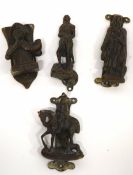 Four brass door knockers (4)