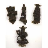 Four brass door knockers (4)