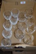 BOX OF GLASS WARES, MAINLY WINE GLASSES