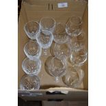 BOX OF GLASS WARES, MAINLY WINE GLASSES
