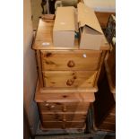 PAIR OF MODERN WAXED PINE BEDSIDE CABINETS, WIDTH APPROX 46CM