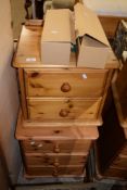 PAIR OF MODERN WAXED PINE BEDSIDE CABINETS, WIDTH APPROX 46CM