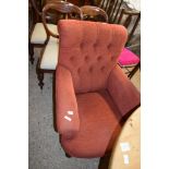 BUTTON BACK ARMCHAIR, WIDTH APPROX 82CM