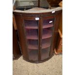 MAHOGANY BOW FRONTED AND GLAZED CORNER CUPBOARD