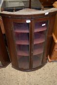 MAHOGANY BOW FRONTED AND GLAZED CORNER CUPBOARD