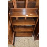 SMALL MAHOGANY EFFECT BOOKSHELF, APPROX 52CM WIDE