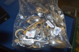 PLASTIC BAG CONTAINING SILVER PLATED FLATWARES