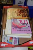 BOX OF BOOKS ON SEWING AND COOKERY