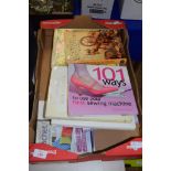 BOX OF BOOKS ON SEWING AND COOKERY