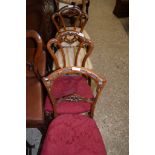 TWO PAIRS OF SMALL BEDROOM CHAIRS, EACH HEIGHT APPROX 83CM