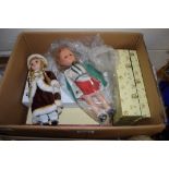 BOX CONTAINING VARIOUS SOFT TOYS AND DOLLS