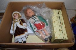 BOX CONTAINING VARIOUS SOFT TOYS AND DOLLS