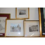 THREE PRINTS, ONE OF ST PETER MANCROFT, AND TWO OF EUROPEAN SCENES