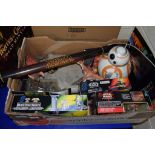 LARGE BOX OF MAINLY STAR WARS MEMORABILIA INCLUDING IMPERIAL SPIDER BIKE, GUNGAN ASSAULT CANNON