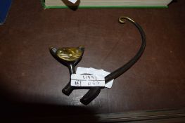 METAL FIGURE OF A CAT WITH GILT FEATURES