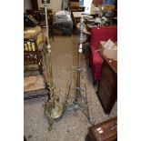 TWO VICTORIAN/EARLY 20TH CENTURY METAL/BRASS LAMP STANDARDS, 135 AND 151CM HIGH