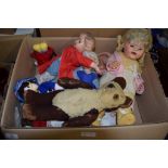 BOX CONTAINING SOFT TOYS AND DOLLS