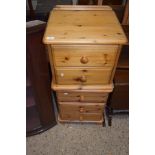 PAIR OF MODERN WAXED PINE BEDSIDE CABINETS, APPROX 46CM WIDTH