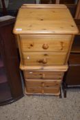 PAIR OF MODERN WAXED PINE BEDSIDE CABINETS, APPROX 46CM WIDTH