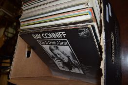 BOX CONTAINING QUANTITY OF VARIOUS VINYL LP RECORDS INCLUDING CLASSICAL