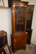 REPRODUCTION FULL HEIGHT GLAZED TOP CORNER CUPBOARD, 186CM HIGH